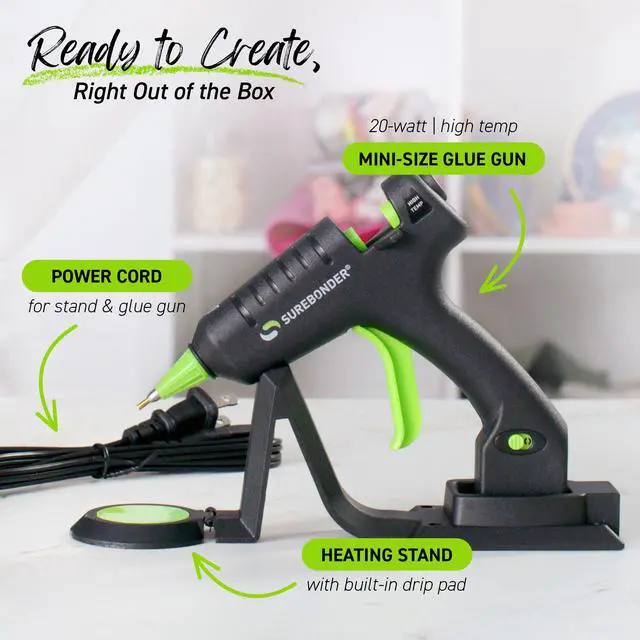 Alt view image 7 of 7 - Cordless/Corded High-Temperature Mini Hot Glue Gun with Fine Tip for Detailed Crafting and DIY Projects, 20 Watts (CL-195F)