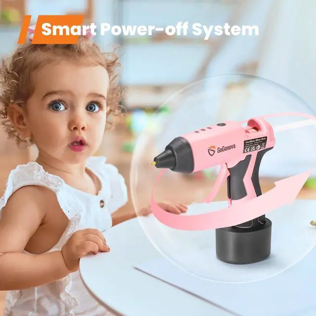 Alt view image 4 of 6 - Cordless Hot Glue Gun Kit, 2Ah Battery, Includes 25 Glue Sticks | 15s Fast Preheating, Glue Gun and Sticks Set, Smart Power-off, Anti-Drip for School Crafts, DIY Arts, Home Repairs