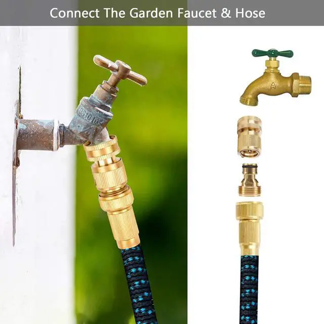 Alt view image 4 of 6 - Garden Hose Quick Connector Set, Solid Brass 3/4 Inch Water Fitings Thread Easy Connect No-Leak Male Female 6 Sets
