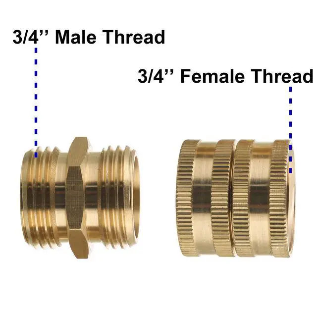 Alt view image 2 of 6 - Garden Hose Adapter 3/4, Male to Male, Female to Female, 4-Pack | Standard 3/4 GHT, Solid Brass Connector, Rust-resistant, Easy to Install, No Leakage, Extra 4 Washers