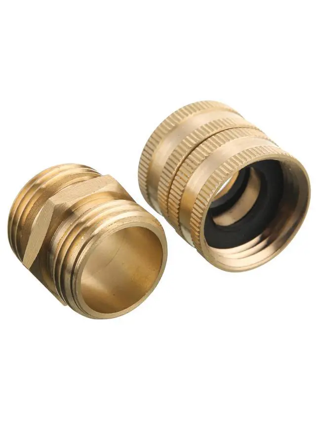 Alt view image 3 of 6 - Garden Hose Adapter 3/4, Male to Male, Female to Female, 4-Pack | Standard 3/4 GHT, Solid Brass Connector, Rust-resistant, Easy to Install, No Leakage, Extra 4 Washers