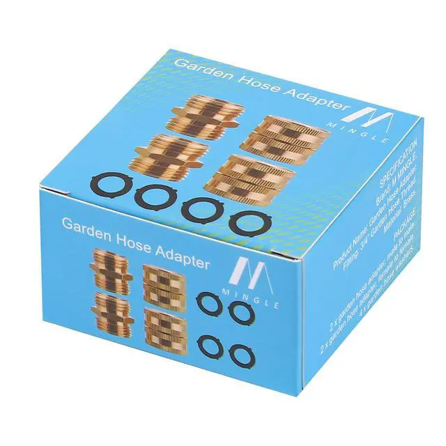 Alt view image 6 of 6 - Garden Hose Adapter 3/4, Male to Male, Female to Female, 4-Pack | Standard 3/4 GHT, Solid Brass Connector, Rust-resistant, Easy to Install, No Leakage, Extra 4 Washers