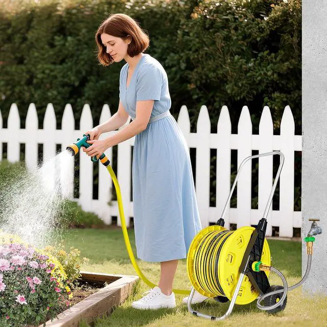 Alt view image 7 of 7 - 3ft Short Garden Hose with Female to Female Connector | Metal Leakproof Leader Hose for Hose Reel, Heavy Duty 304 Stainless Steel Flexible Hose for Outdoor Cleaning Car Pet