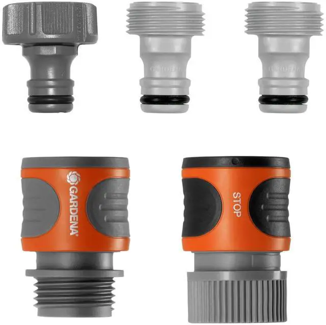 Main image of (18270-81) 5-Piece Quick Connect Hose Fittings: Garden Hose Quick Connect Kit for 5/8 Inch or 1/2 Inch Hose - Quickly Connect Garden Hoses, Sprinklers, Spray Nozzles, and Accessories.