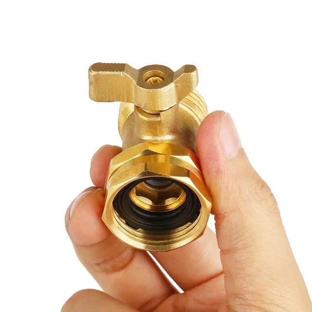Alt view image 6 of 6 - 2 Pack Garden Hose Shut Off Valve - Extended Handle | 3/4" Heavy Duty Solid Brass Hose Connector Water Shut Off Valve Hose Shutoff Valve with 4 Pcs Hose Washers