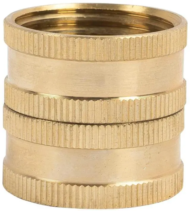 Alt view image 2 of 7 - Garden Hose Adapter, 3/4 Inch Solid Brass Hose Connectors, 2 Pack Hose Connector with 2 Extra Washers (Female to Female)