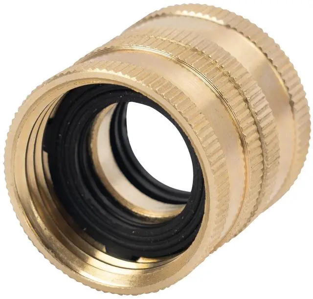 Alt view image 3 of 7 - Garden Hose Adapter, 3/4 Inch Solid Brass Hose Connectors, 2 Pack Hose Connector with 2 Extra Washers (Female to Female)