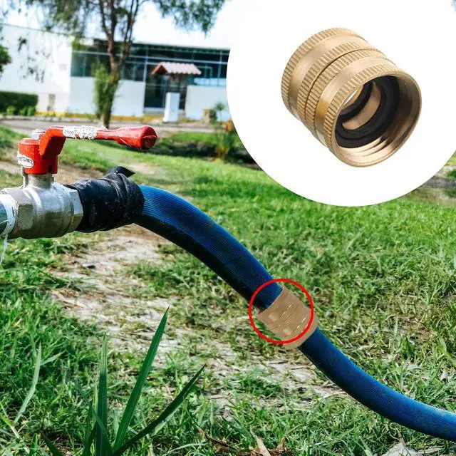 Alt view image 6 of 7 - Garden Hose Adapter, 3/4 Inch Solid Brass Hose Connectors, 2 Pack Hose Connector with 2 Extra Washers (Female to Female)