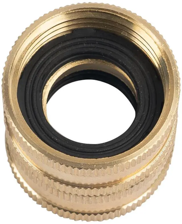 Alt view image 4 of 7 - Garden Hose Adapter, 3/4 Inch Solid Brass Hose Connectors, 2 Pack Hose Connector with 2 Extra Washers (Female to Female)