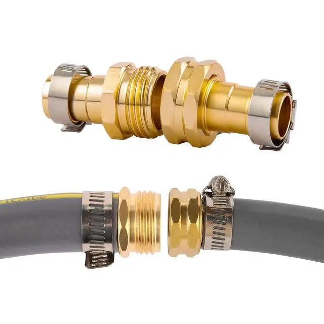 Alt view image 6 of 6 - Garden Hose Repair Connector Kit, Fit for 3/4" or 5/8" Garden Hose Fitting | 5 Set Male and Female Hose Adapter, Water Hose Repair Kit with Clamps