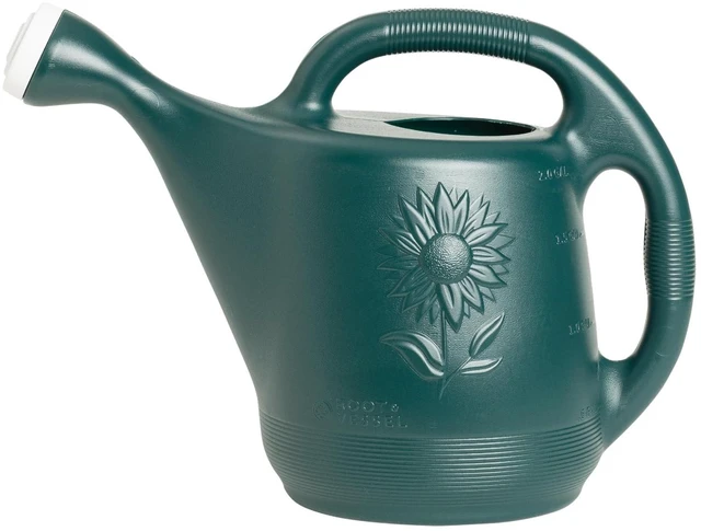 Main image of Classic 2-Gallon Watering Can Outdoor, Hunter Green | Made in USA; capacity markings; detachable nozzle for precise pour; wide spout for showering; durable UV-resistant plastic
