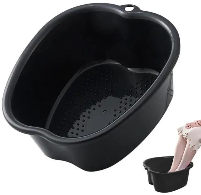 Main image of Foot Soaking Tub Large Size Foot Basin Sturdy Soaking Feet Bucket Massager Tub Exfoliation Callus Pedicure Foot Spa Bath Bucket for Women and Men (Black), 15*13*6 Inch
