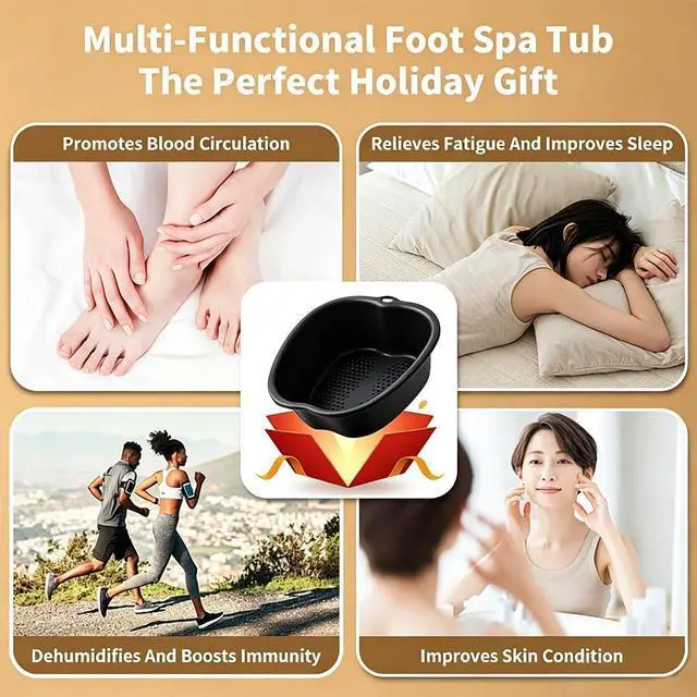 Alt view image 7 of 7 - Foot Soaking Tub Large Size Foot Basin Sturdy Soaking Feet Bucket Massager Tub Exfoliation Callus Pedicure Foot Spa Bath Bucket for Women and Men (Black), 15*13*6 Inch