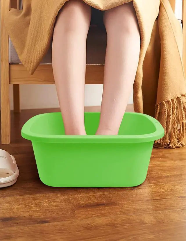 Alt view image 2 of 6 - Foot Soaking Bath Basin, Large Size Feet Massager Tub, At Home Spa Pedicure Treatment, 2 Pack Green&White