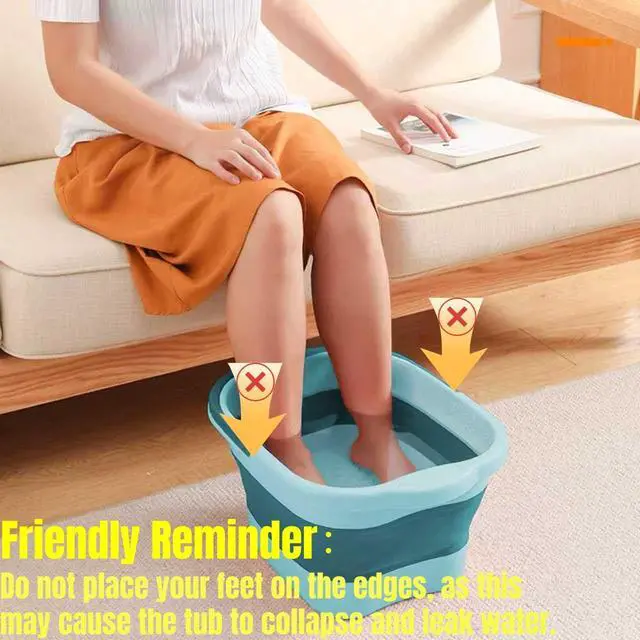 Alt view image 3 of 7 - Foot Bath 15L(4 GL) Collapsible Foot Soak Tub with Handle, Foot Spa Bath Massager Foot Soaking for Dry Cracked Feet, Plastic Foot Bucket