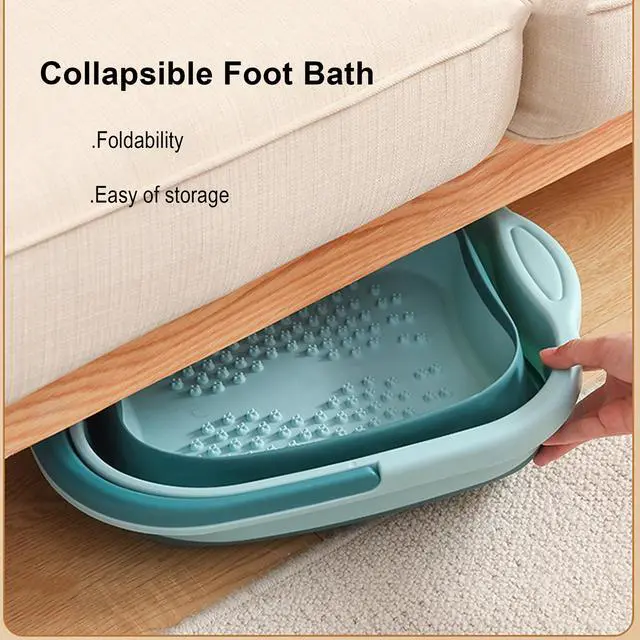 Alt view image 4 of 7 - Foot Bath 15L(4 GL) Collapsible Foot Soak Tub with Handle, Foot Spa Bath Massager Foot Soaking for Dry Cracked Feet, Plastic Foot Bucket