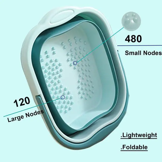 Alt view image 5 of 7 - Foot Bath 15L(4 GL) Collapsible Foot Soak Tub with Handle, Foot Spa Bath Massager Foot Soaking for Dry Cracked Feet, Plastic Foot Bucket