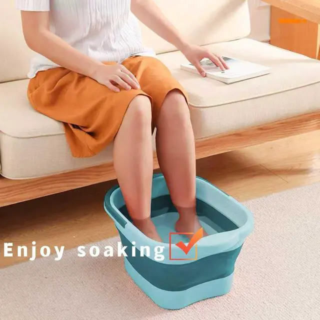Alt view image 7 of 7 - Foot Bath 15L(4 GL) Collapsible Foot Soak Tub with Handle, Foot Spa Bath Massager Foot Soaking for Dry Cracked Feet, Plastic Foot Bucket