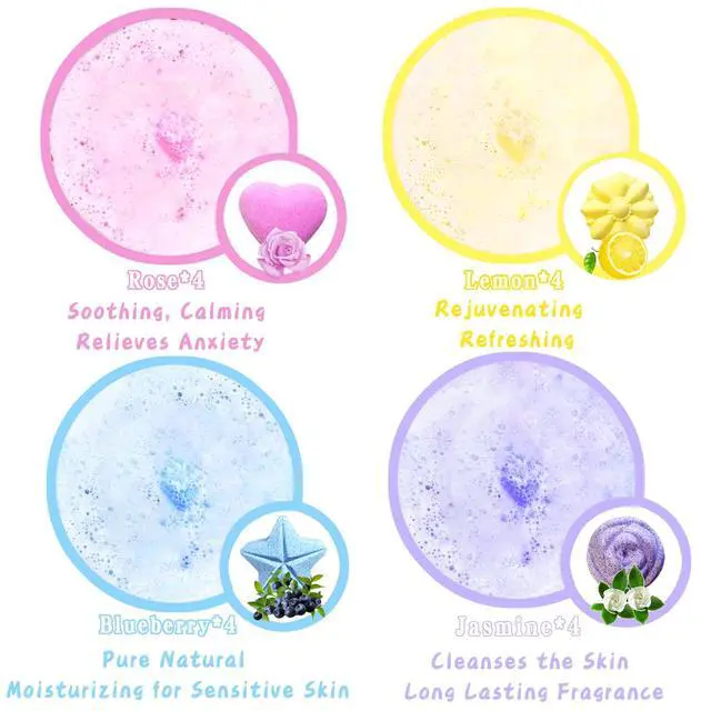 Alt view image 4 of 7 - Bath Foot Bombs, 16 Pack Foot Soak with Bath Salt and Tea Tree Oil for Christmas. Organic Natural Handmade Aroma Pure Essential Oil Bubble Feet Balls for Foot Callus, Stubborn Feet Odor Scent.