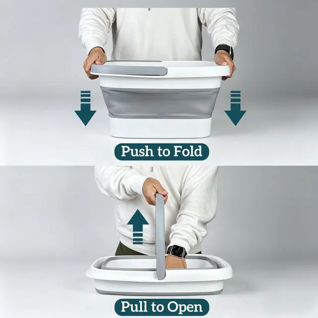 Alt view image 5 of 7 - Collapsible Foot Bath with Massage Nodes, 4 Gal Foot Soaking Tub | Fits Most Adult Feet up to Size 10, Foldable Design, Built-In Handles, Home, Travel & RV