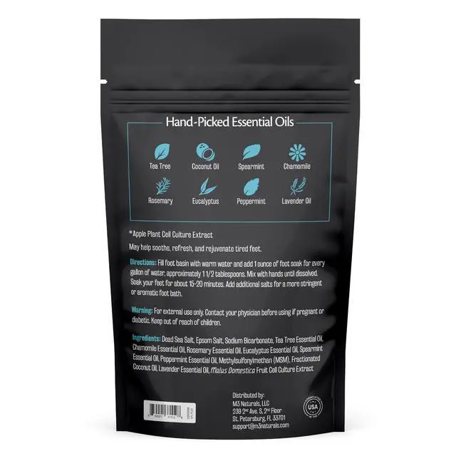 Alt view image 2 of 7 - Tea Tree Oil Foot Soak and Epsom Salts for soaking | Foot Spa and Remedy for Athletes Foot, Stinky Feet, and Foot Soak for Dry Cracked Feet | Detox Foot Soak and Tea Tree Oil for Healthy Toenails 16oz