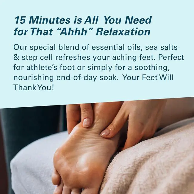 Alt view image 6 of 7 - Tea Tree Oil Foot Soak and Epsom Salts for soaking | Foot Spa and Remedy for Athletes Foot, Stinky Feet, and Foot Soak for Dry Cracked Feet | Detox Foot Soak and Tea Tree Oil for Healthy Toenails 16oz
