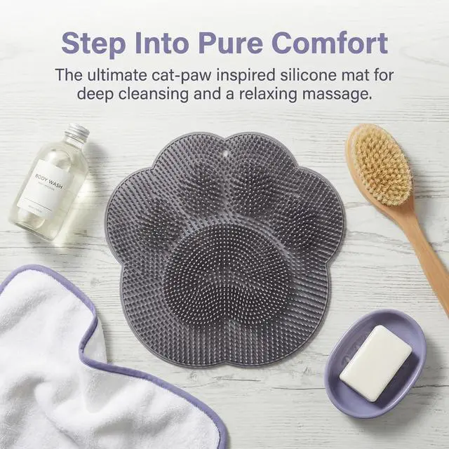 Alt view image 2 of 7 - Foot Scrubber Mat for Use in Shower - Shower Foot Cleaner Dead Skin, Foot Massager Spa Mat for Men & Women to Soothe Achy Feet, Non Slip Suction Cups