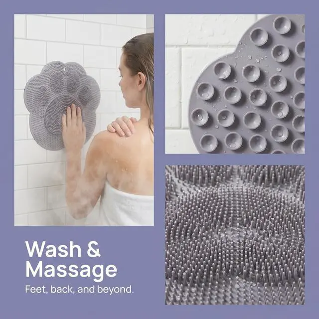 Alt view image 4 of 7 - Foot Scrubber Mat for Use in Shower - Shower Foot Cleaner Dead Skin, Foot Massager Spa Mat for Men & Women to Soothe Achy Feet, Non Slip Suction Cups