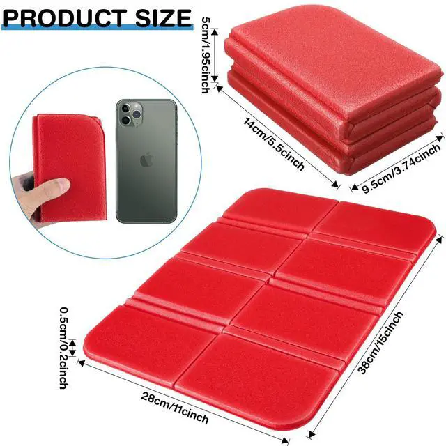 Alt view image 2 of 6 - 6 Pcs Camping Cushion Hiking Seat Pad Small Foldable Waterproof Foam Mat with Storage Bag to Sit on Bleacher Ultralight Foam Sitting Pad for Outdoor Picnic Trekking Stadium Travel 15x11 Inch 6 Colors