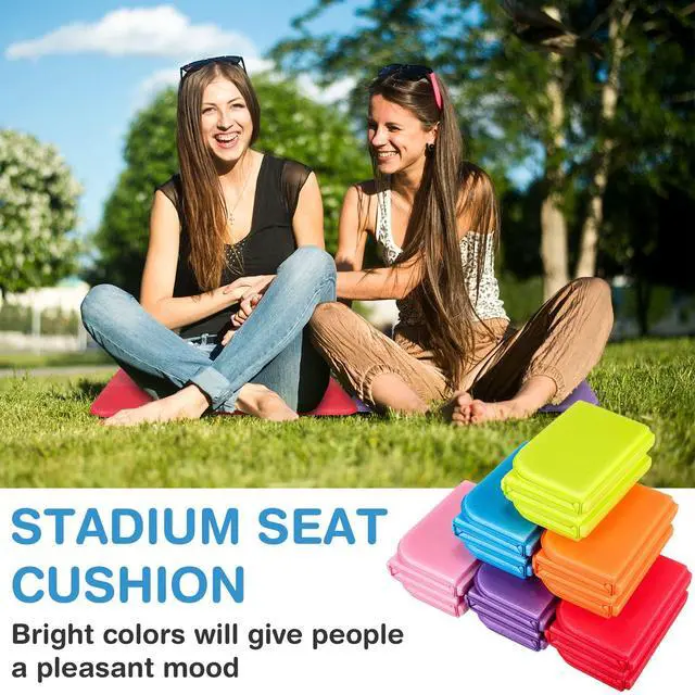 Alt view image 6 of 6 - 6 Pcs Camping Cushion Hiking Seat Pad Small Foldable Waterproof Foam Mat with Storage Bag to Sit on Bleacher Ultralight Foam Sitting Pad for Outdoor Picnic Trekking Stadium Travel 15x11 Inch 6 Colors