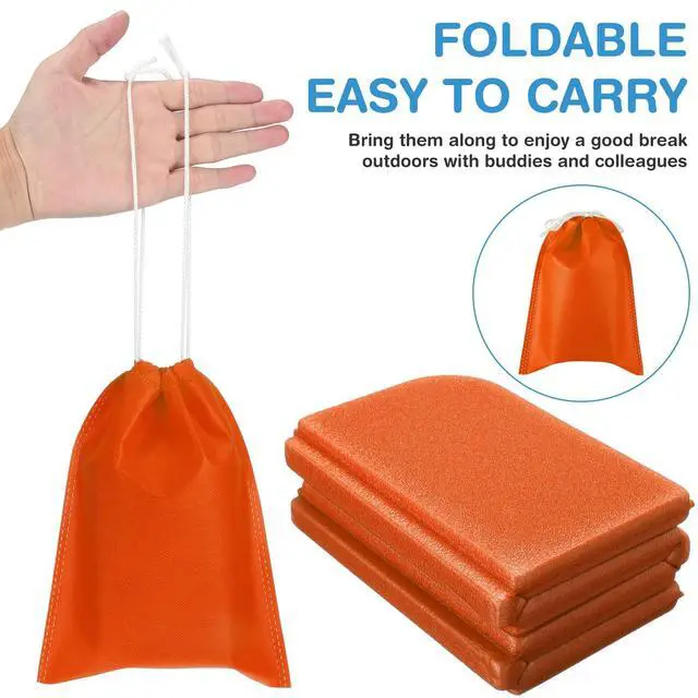 Alt view image 4 of 6 - 6 Pcs Camping Cushion Hiking Seat Pad Small Foldable Waterproof Foam Mat with Storage Bag to Sit on Bleacher Ultralight Foam Sitting Pad for Outdoor Picnic Trekking Stadium Travel 15x11 Inch 6 Colors