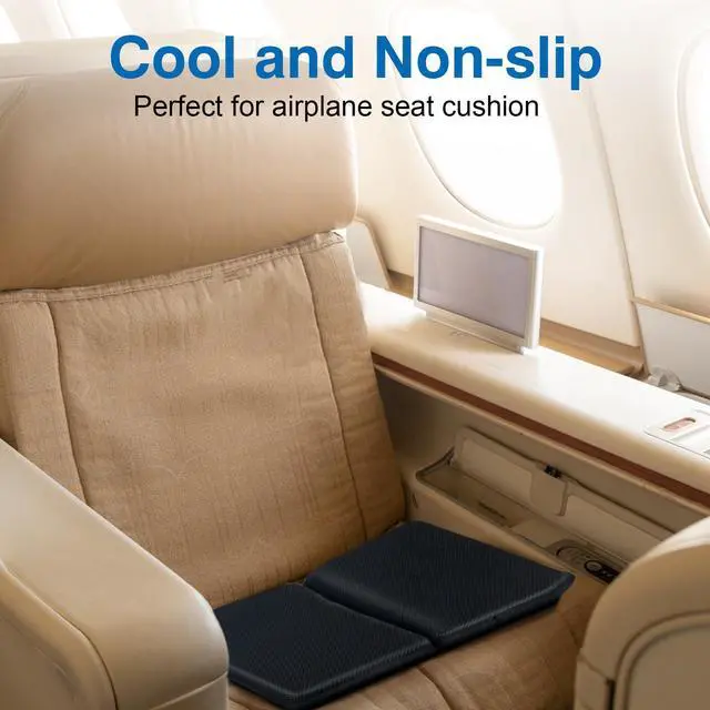 Alt view image 5 of 6 - Gel Travel Seat Cushion Portable Airplane & Stadium Cushion 16.5" x 12" Gel Grid Design for Ultimate Comfort Foldable Cushions for Commute, Airplanes, Camping, Bleachers