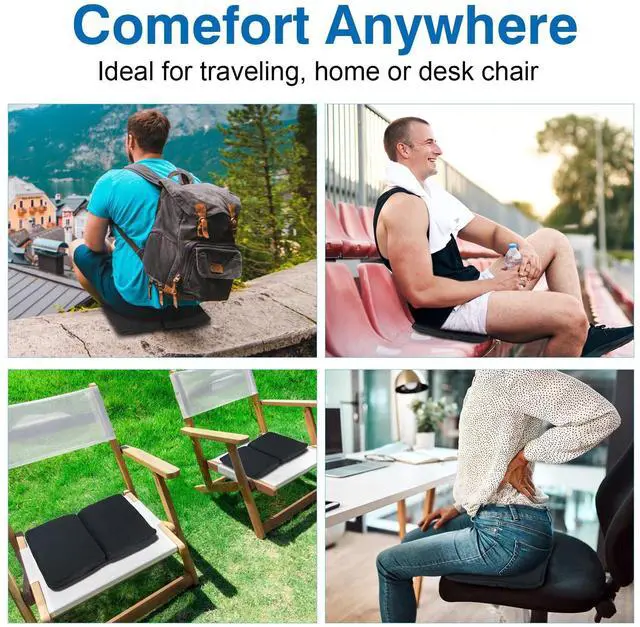 Alt view image 6 of 6 - Gel Travel Seat Cushion Portable Airplane & Stadium Cushion 16.5" x 12" Gel Grid Design for Ultimate Comfort Foldable Cushions for Commute, Airplanes, Camping, Bleachers