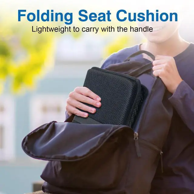 Alt view image 4 of 6 - Gel Travel Seat Cushion Portable Airplane & Stadium Cushion 16.5" x 12" Gel Grid Design for Ultimate Comfort Foldable Cushions for Commute, Airplanes, Camping, Bleachers
