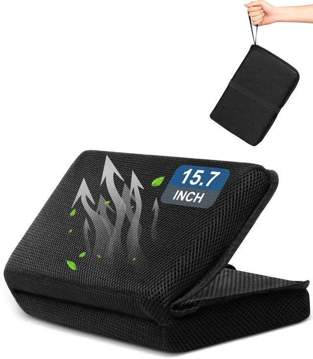 Main image of Portable Airplane Seat Cushion Foldable Seat Cushion for Travel | Thickened Cushion, Carrying Handle, Breathable Fabric, Washable Mesh Cover, Anti-Slip bottom, Lightweight for Flight Bleacher