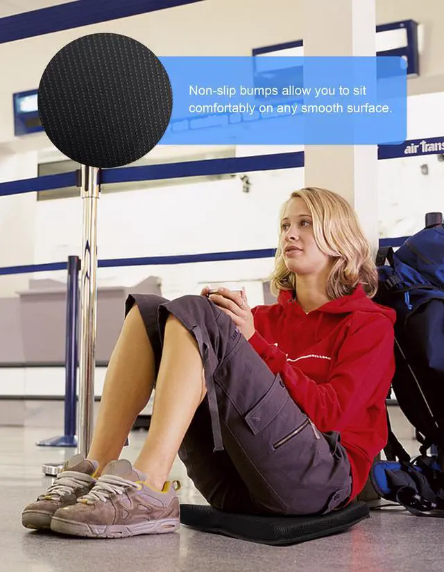 Alt view image 7 of 7 - Portable Airplane Seat Cushion Foldable Seat Cushion for Travel | Thickened Cushion, Carrying Handle, Breathable Fabric, Washable Mesh Cover, Anti-Slip bottom, Lightweight for Flight Bleacher