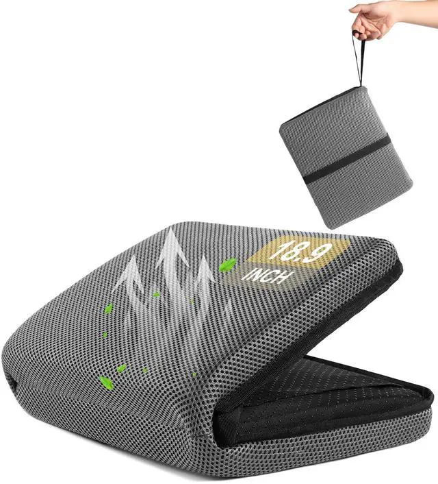 Main image of Portable Airplane Seat Cushion Foldable Seat Cushion for Travel | Thickened Cushion, Carrying Handle, Breathable Fabric, Washable Mesh Cover, Anti-Slip bottom, Lightweight for Flight Bleacher