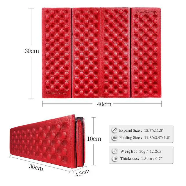 Alt view image 4 of 7 - 3940 Portable Lightweight Mini Waterproof Folding Mat, Foam Sitting Pad for Outdoor Activities, Foldable Kneeling and Seat Cushion for Comfort, Red