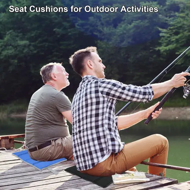 Alt view image 6 of 7 - 2 Pcs Foldable Sitting Pad Seat Cushion Portable Sitting Mat Foam Camping Sit Cushion Insulated Sitting Pad Hiking Sitting Mat Waterproof Seating Mat with Strap for Travel Picnic Hiking Fishing
