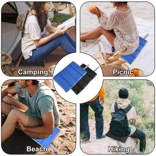 Alt view image 7 of 7 - 2 Pcs Foldable Sitting Pad Seat Cushion Portable Sitting Mat Foam Camping Sit Cushion Insulated Sitting Pad Hiking Sitting Mat Waterproof Seating Mat with Strap for Travel Picnic Hiking Fishing