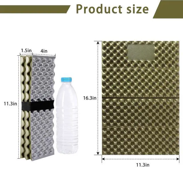 Alt view image 3 of 6 - 2 Pcs Waterproof Foldable Hunting Mat, Lightweight Foam Hunting Sitting Pad | Portable Hiking Sitting Seat Cushion with Straps for Outdoor Hunting Camping Tree Stand Accessories