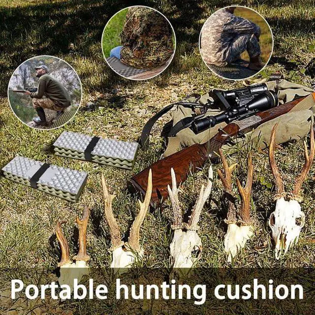 Alt view image 5 of 6 - 2 Pcs Waterproof Foldable Hunting Mat, Lightweight Foam Hunting Sitting Pad | Portable Hiking Sitting Seat Cushion with Straps for Outdoor Hunting Camping Tree Stand Accessories