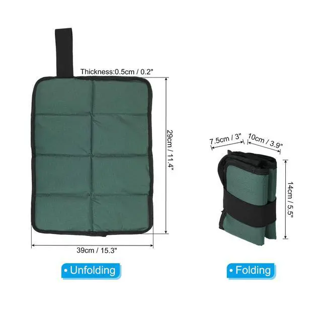 Alt view image 2 of 6 - 15"x11" Outdoor Sitting Mat, Waterproof Oxford Cloth Seat Cushion Folding Foam Mini Camping Seat for Picnic Camping Hiking Beach, Dark Green