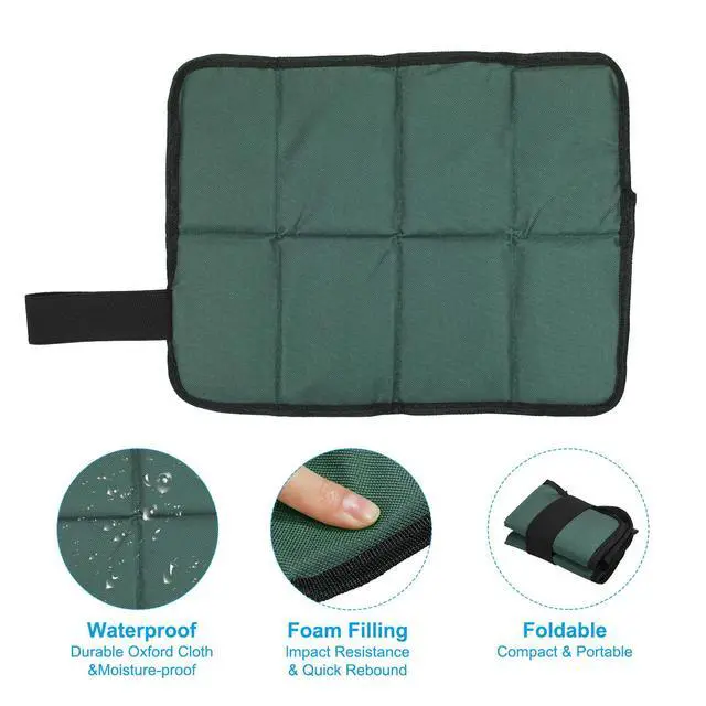 Alt view image 4 of 6 - 15"x11" Outdoor Sitting Mat, Waterproof Oxford Cloth Seat Cushion Folding Foam Mini Camping Seat for Picnic Camping Hiking Beach, Dark Green