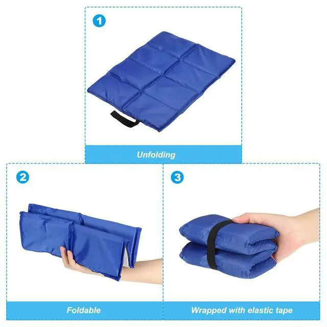 Alt view image 6 of 6 - 15"x11" Outdoor Sitting Mat, Waterproof Oxford Cloth Seat Cushion Folding Foam Mini Camping Seat for Picnic Camping Hiking Beach, Dark Green