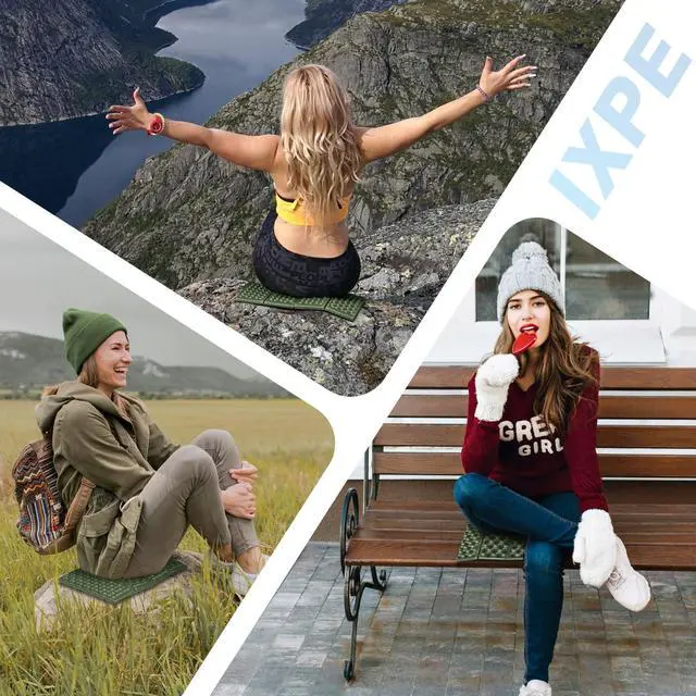 Alt view image 2 of 7 - Foam Seat Mat for Camping, Foldable Seat Pat Cushion for Stadium Green 1PC | Waterproof IXPE Sitting Pad for Backpacking Travel,Hikking,Picnic,Stadiums and Bleachers (Iron Grey-1 Pack)