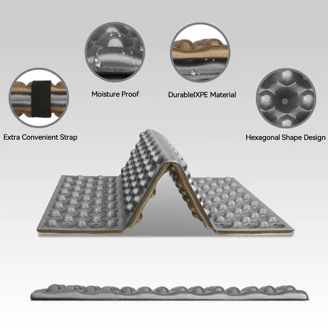 Alt view image 4 of 7 - Foam Seat Mat for Camping, Foldable Seat Pat Cushion for Stadium Grey 1PC | Waterproof IXPE Sitting Pad for Backpacking Travel,Hikking,Picnic,Stadiums and Bleachers (Iron Grey-1 Pack)