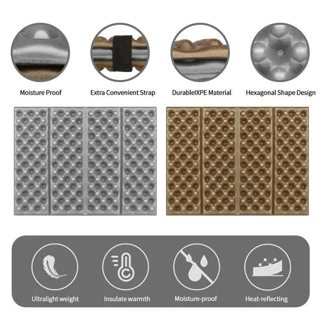 Alt view image 4 of 7 - Stadium Seat Pad, Camping Foam Pad, Foldable Z Stadium Seat Cushion Insulated Sitting Pad for Camping Backpacking Stadium Outdoor Picnic, Hiking, Mountain,Bleachers (Iron Grey 1PC)