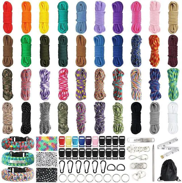 Main image of 40 Colors Paracord Bracelet Kit, 10 Feet Paracord 550 | Complete Accessories for Making Bracelets, Lanyards, Dog Collar