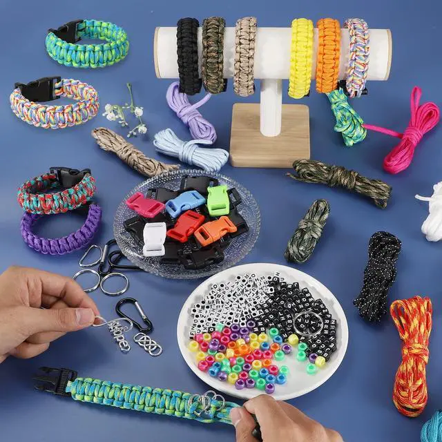 Alt view image 6 of 7 - 40 Colors Paracord Bracelet Kit, 10 Feet Paracord 550 | Complete Accessories for Making Bracelets, Lanyards, Dog Collar